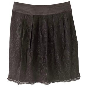Lace Skirt Worthington Woman Black A-Line with Satin Waistband 16W